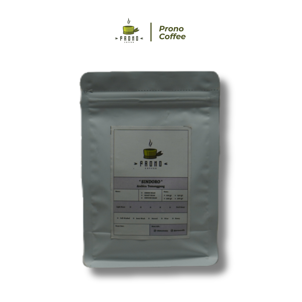 

KOPI ARABICA SINDORO TEMANGGUNG 250 GRAM - PRONO COFFEE