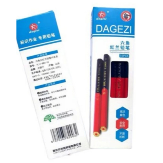 

10 PCS PENSIL TUKANG 2 WARNA BULAK BALIK / PENSIL BANGUNAN MURAH