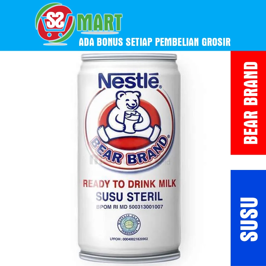 

BEAR BRAND Susu Kaleng Susu Beruang Susu Steril 189ml