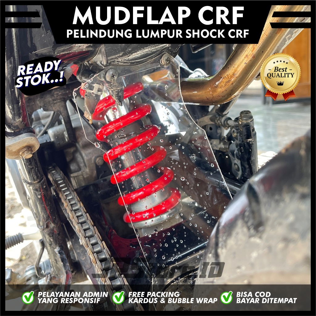 Mudflap CRF Penahan Lumpur Pelindung Shock Mika Kolong CRF Bahan Akrilik