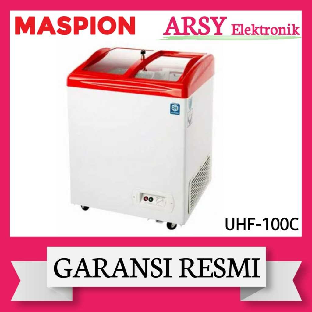 CHEAST FREEZER SLIDING MASPION 100LITER UFH-100C/FREEZER BOX MASPION 100LITER UFH-100C HARANSI RESMI