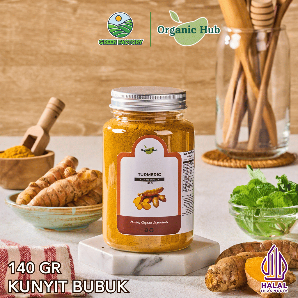 

Organic Hub Kunyit Bubuk Bumbu Dapur Organik Premium Tumerik Powder Murni Herbal 100% Original 140gr