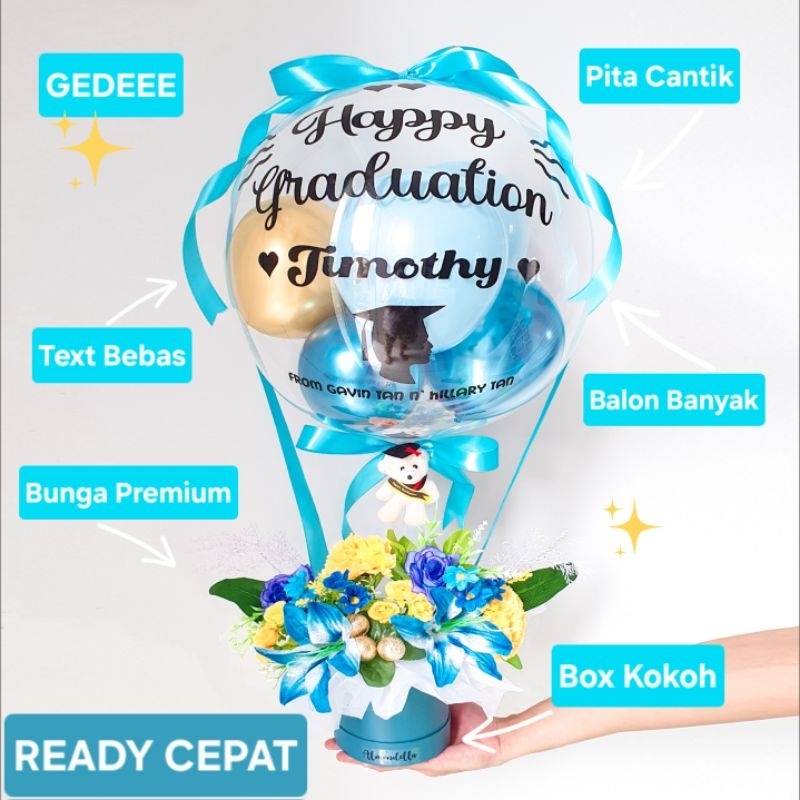 [KIRIM HARI INI] BIG to LARGE Balon Bouquet Box Flower Bunga | Souvenir Suvenir | READY STOCK custom