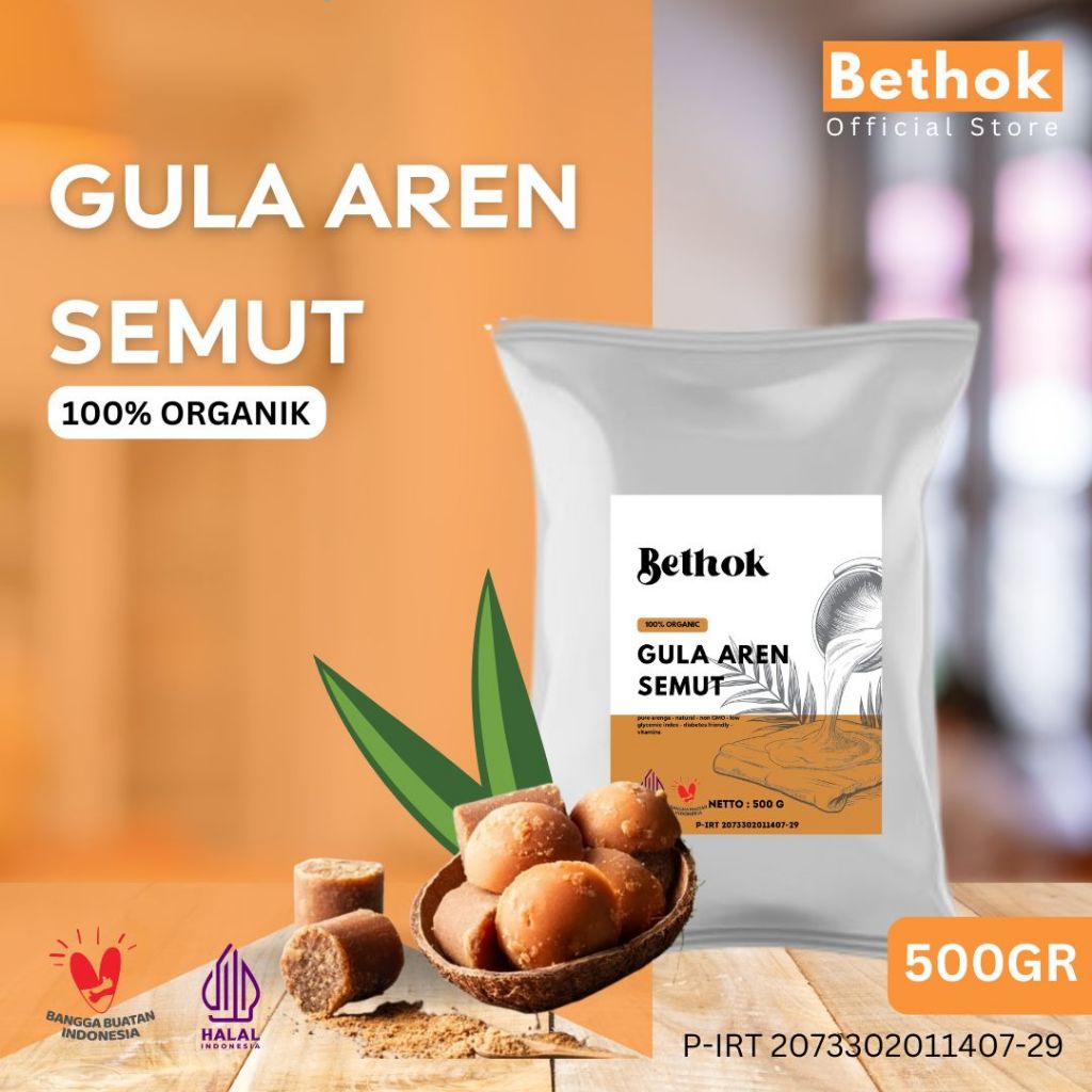 

GULA AREN BUBUK ORGANIK PREMIUM | 100% ORIGINAL UKURAN 500 GRAM