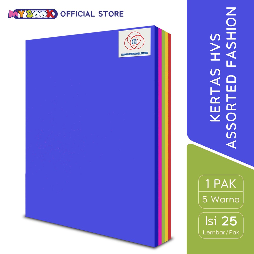 

Margono Kertas HVS Quarto Warna Assorted Fashion (5 Warna) 80 gsm - 25 lembar