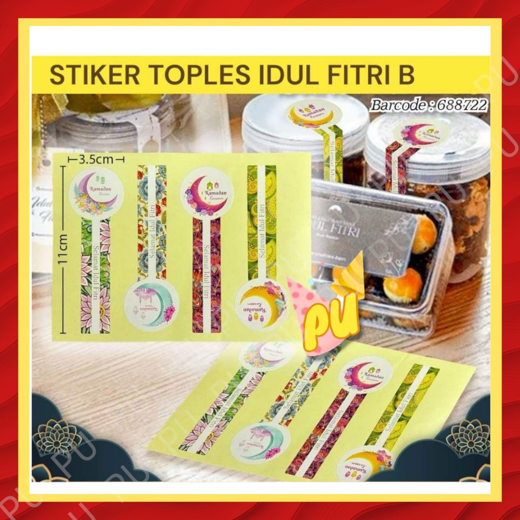 

STIKER TOPLES IDUL FITRI B / Stiker Segel Toples Kue Lebaran / Sticker Hampers Idul Fitri