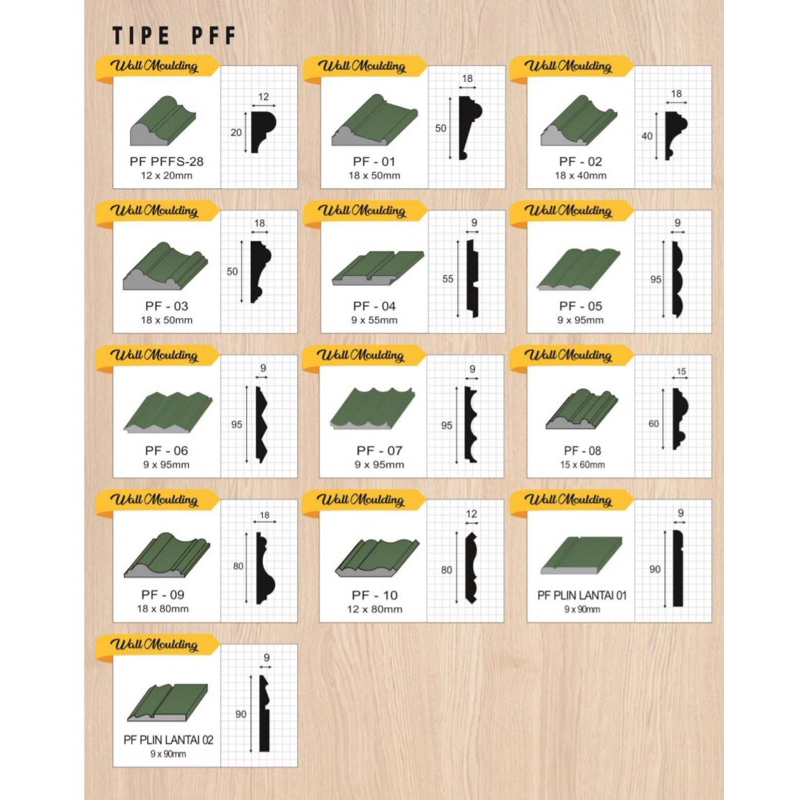 moulding hdf hmr / profil hdf hmr hijau