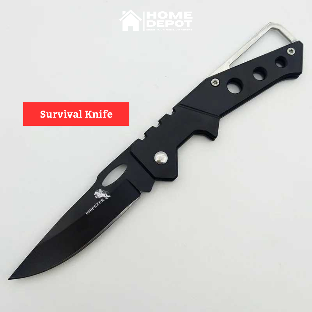 Pisau Lipat Tajam Survival Stainless Steel Portable Serbaguna Mini