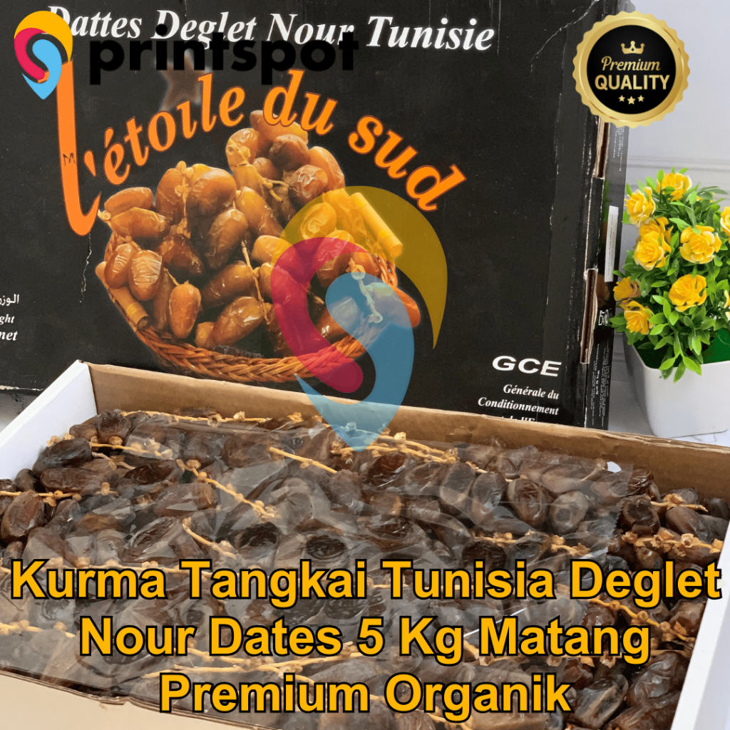 

Kurma Tangkai Tunisia Deglet Nour Dates 5 Kg Matang | Kurma Tunisia 100% Premium Organik