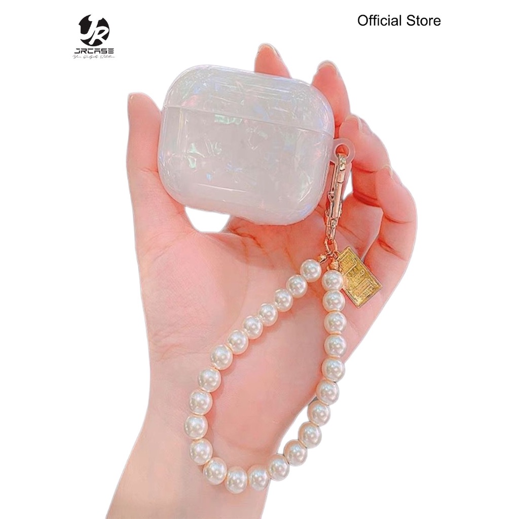 Premium Silikon Case Apple AirPods Motif Shell Pattern + Tali Mutiara Silicone Earpods Inpods Earpho