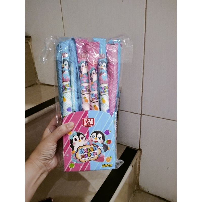 

marshmallow rasa strawberry 1box isi 30pcs ukuran big size perpcs ya...enak dan maknyus