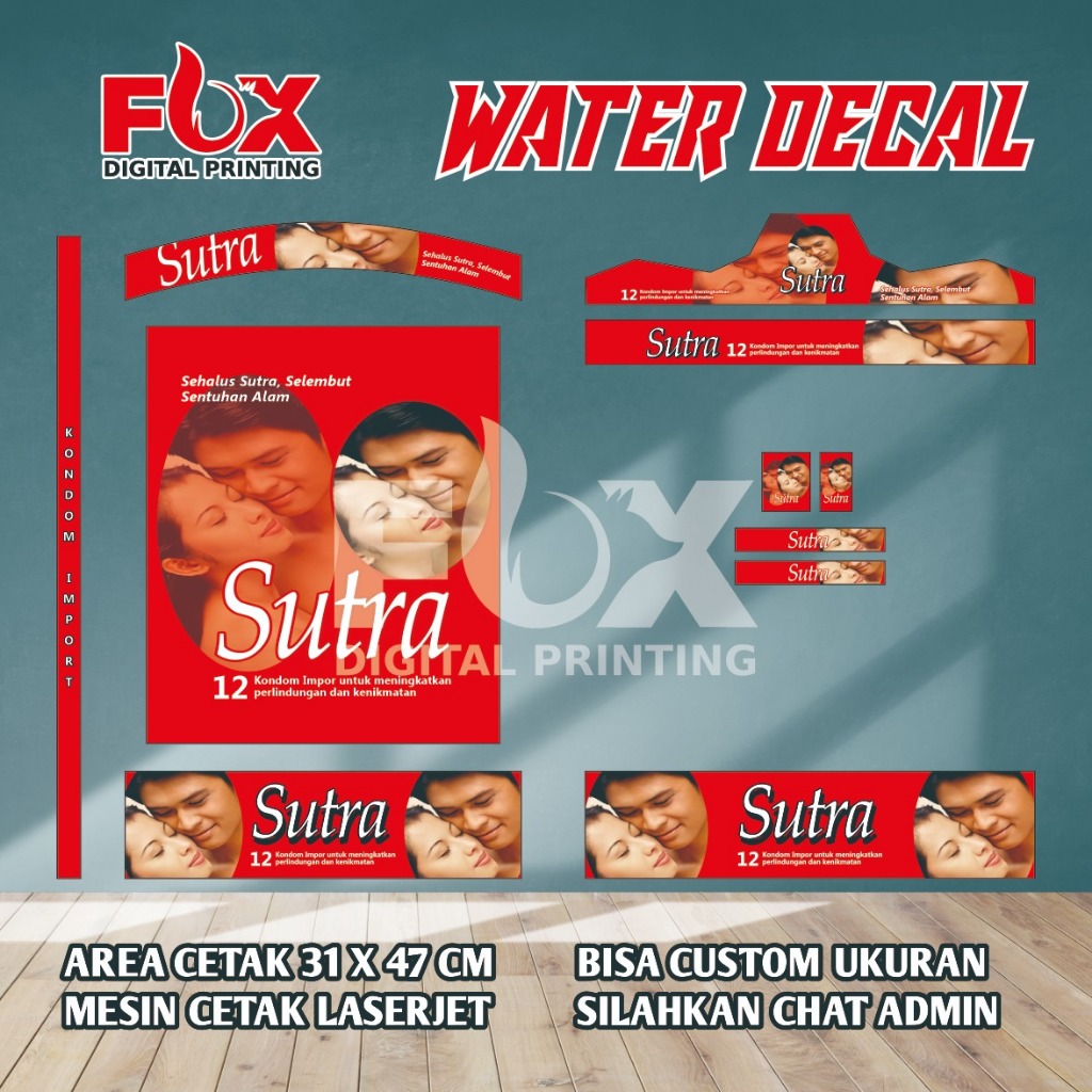 WATER DECAL SANGKAR REPLIKA, MURAI, KOSAN, KIPAS NOMER 1,2,3