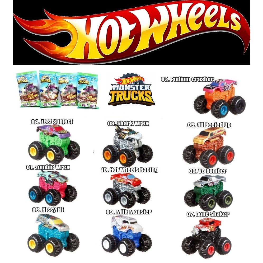 Ori Hotwheels Monster Trucks Mini Blind Bag Hot Wheels Truck Mattel Hot Wheels