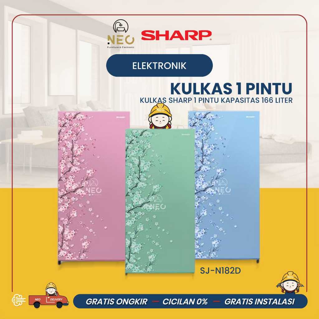 NEO - KULKAS SHARP 1 PINTU SJ N182D LEMARI ES TANPA BUNGA ES LEMARI PENDINGIN TERMURAH PONTIANAK