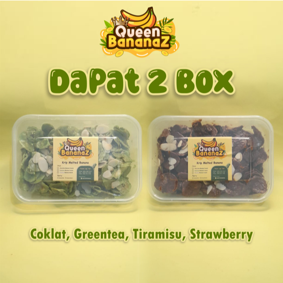

Kripik Pisang Varian Rasa Queen Bananaz | Coklat Greentea Tiramisu strawberry Dapat 2