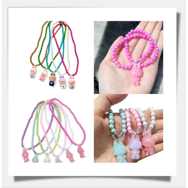 Kalung Anak seri Mutiara Mote Sintetis Multiwarna Putih