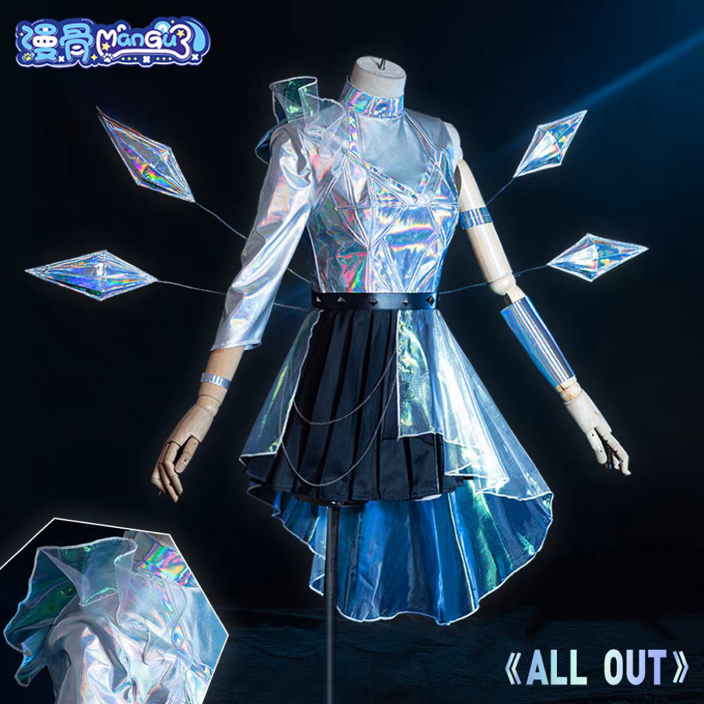 Game LOL Cosplay KDA Seraphine Costume KDA All Out More 2024 Cosplay Costume Dresses Skirt Outfit Wi