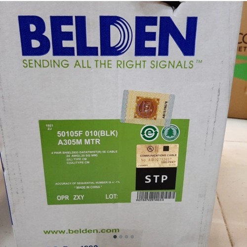 KABEL LAN BELDEN STP CAT5E OUTDOOR CABLE CAT 5E ORIGINAL ( BLACK )
