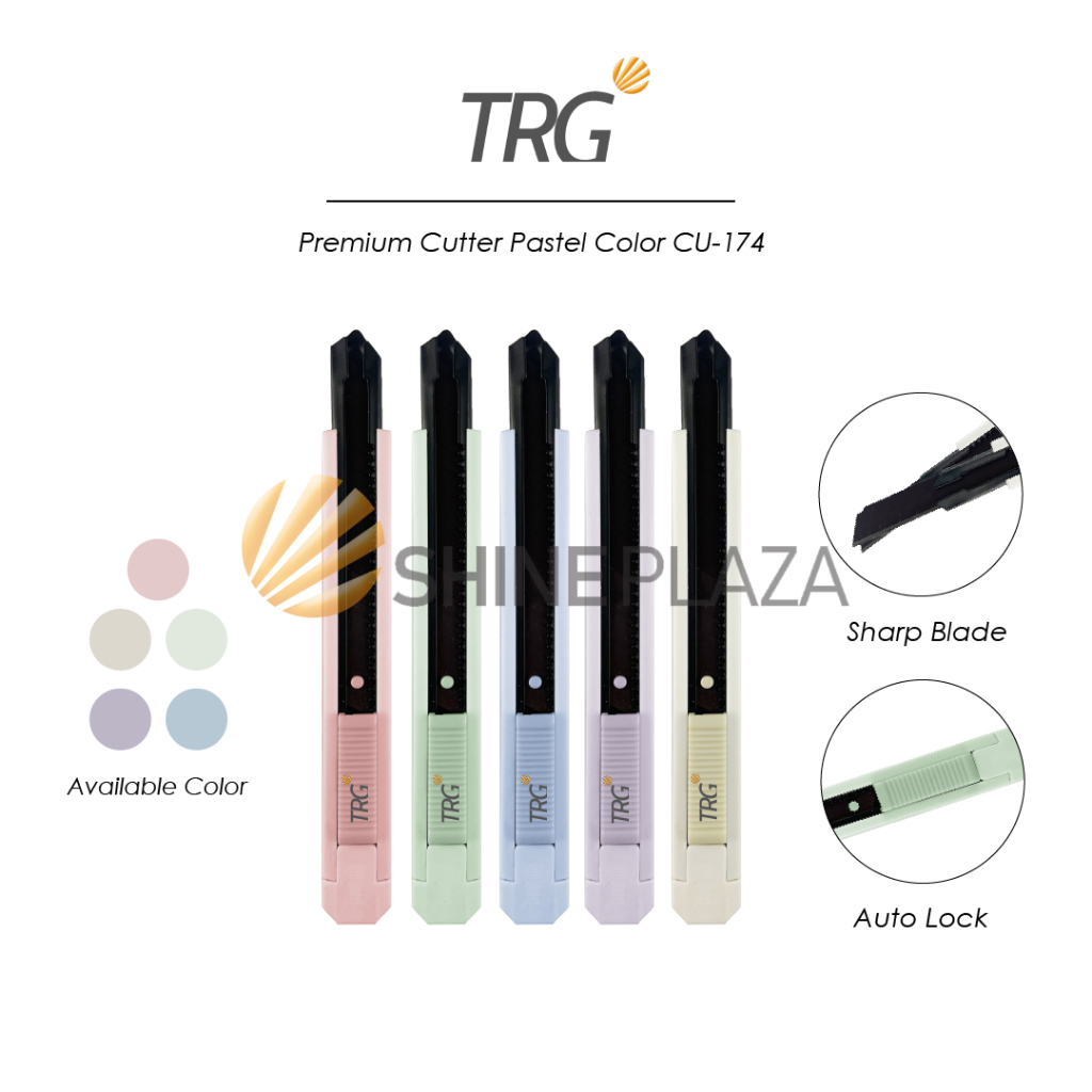 

TRG Premium Black Blade Cutter Pastel Color CU-174 - Pemotong Kertas Cuter Kecil Besi Tajam TRG