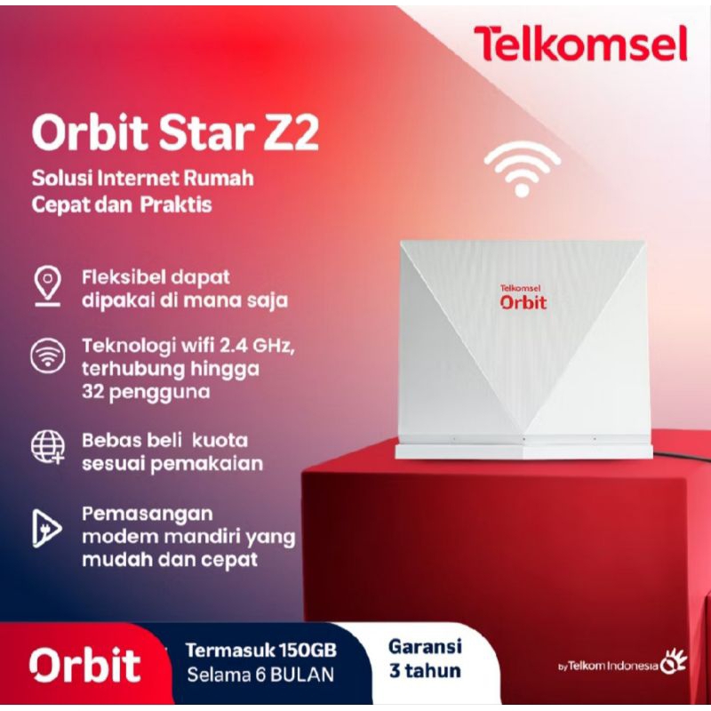 Telkomsel Orbit Star Z2 Modem 4G FREE 150 GB