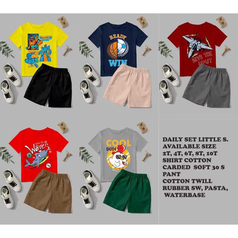 Boy Set Daily Little S || Setelan Anak Cowo