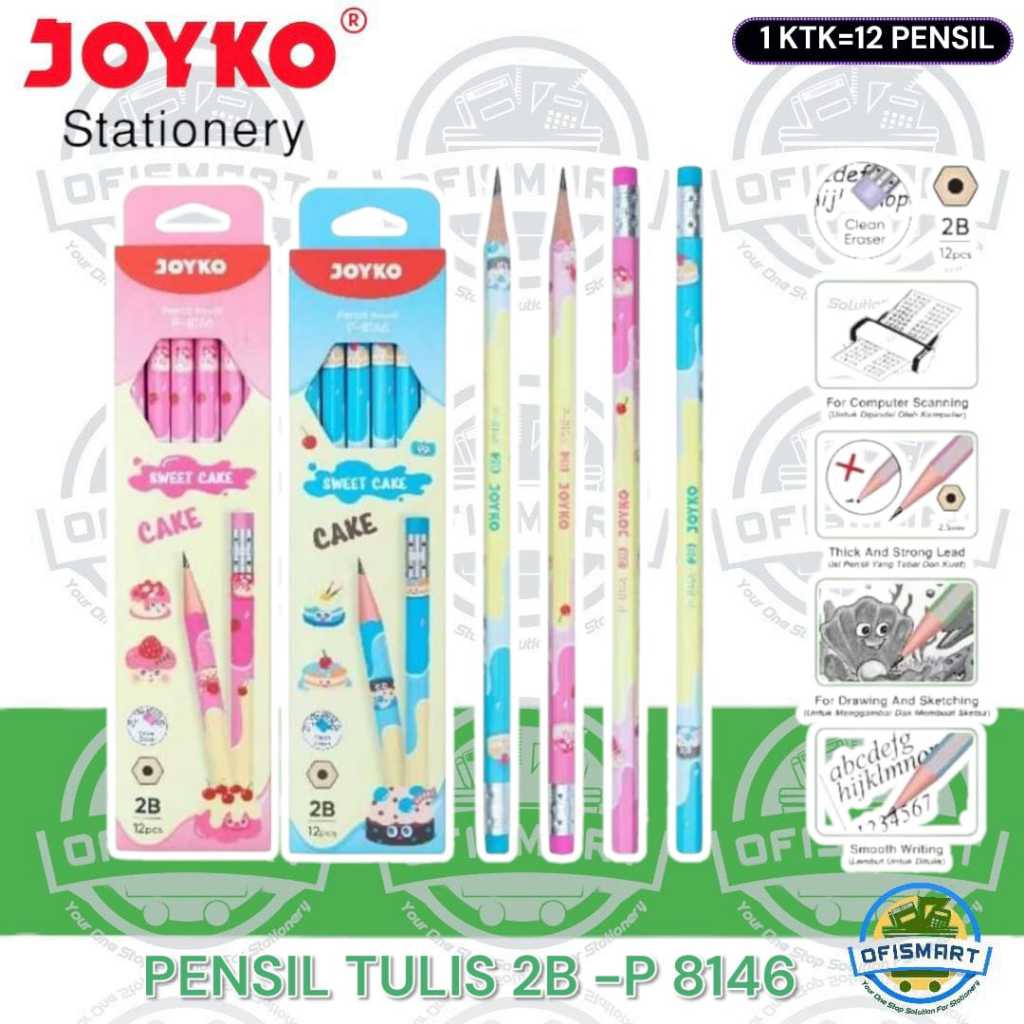 

Joyko Pencil Tulis 2B Sweet Cake P-8146 | @1 Ktk=12Pensil