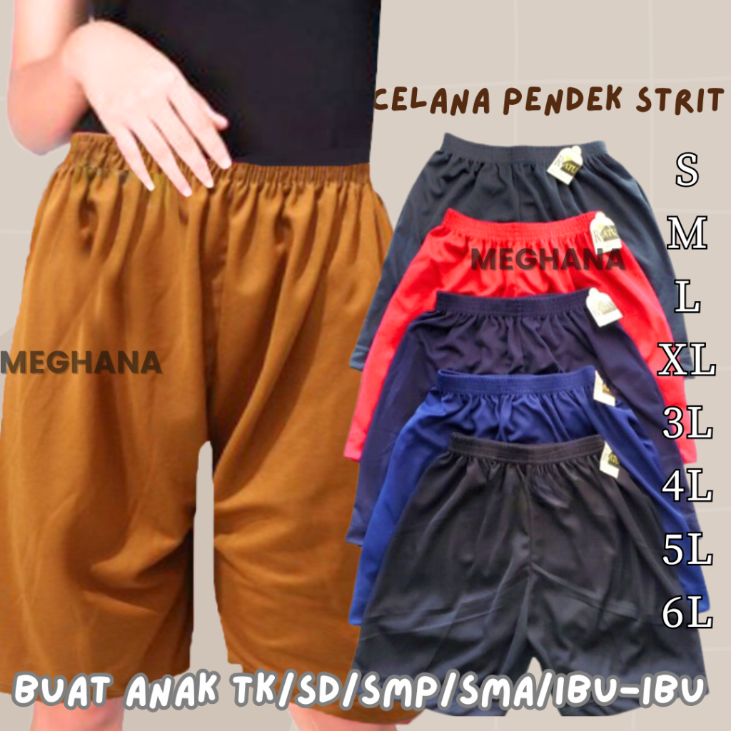 CELANA SHORT CELANA STRIT PENDEK WANITA JUMBO LEGGING PENDEK CELANA PENDEK STRETCH S M L XL 3L 4L 5L