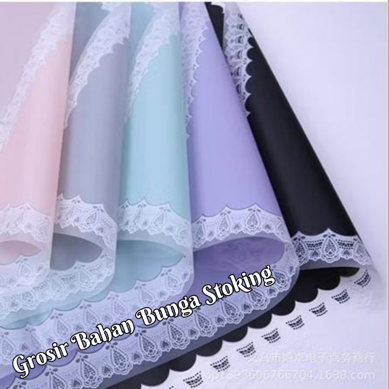 

FREE PACKING Kertas Bouquet Lace Edge Kertas Buket Bunga Motif Renda Flower Wrapping Paper Cellophane Korean Flower Buket Solid Cellophane Buket Motif List Renda