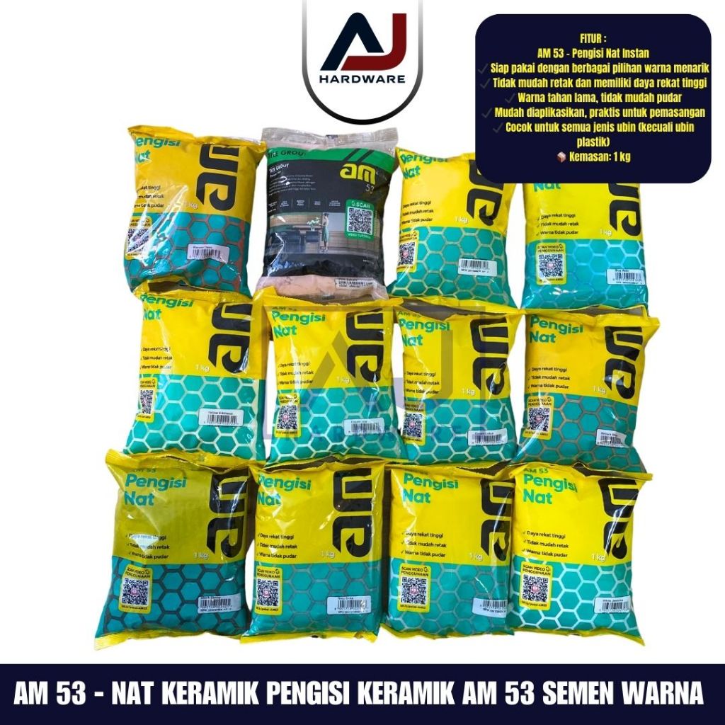 AM 53 Tile Grout Semen Pengisi Nat Keramik 1 KG Nat Keramik AM 53 Pengisi Nat Tile Grout Semen Warna