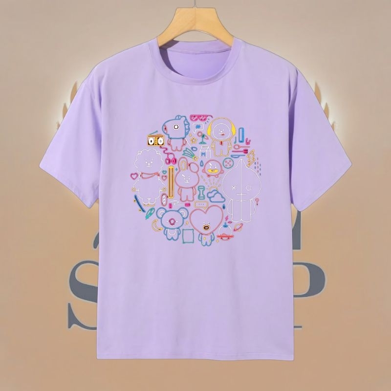 Atasan kaos polos warna Kaos BTS ARMY Atasan BTS ARMY bebas design terima custom gambar BTS