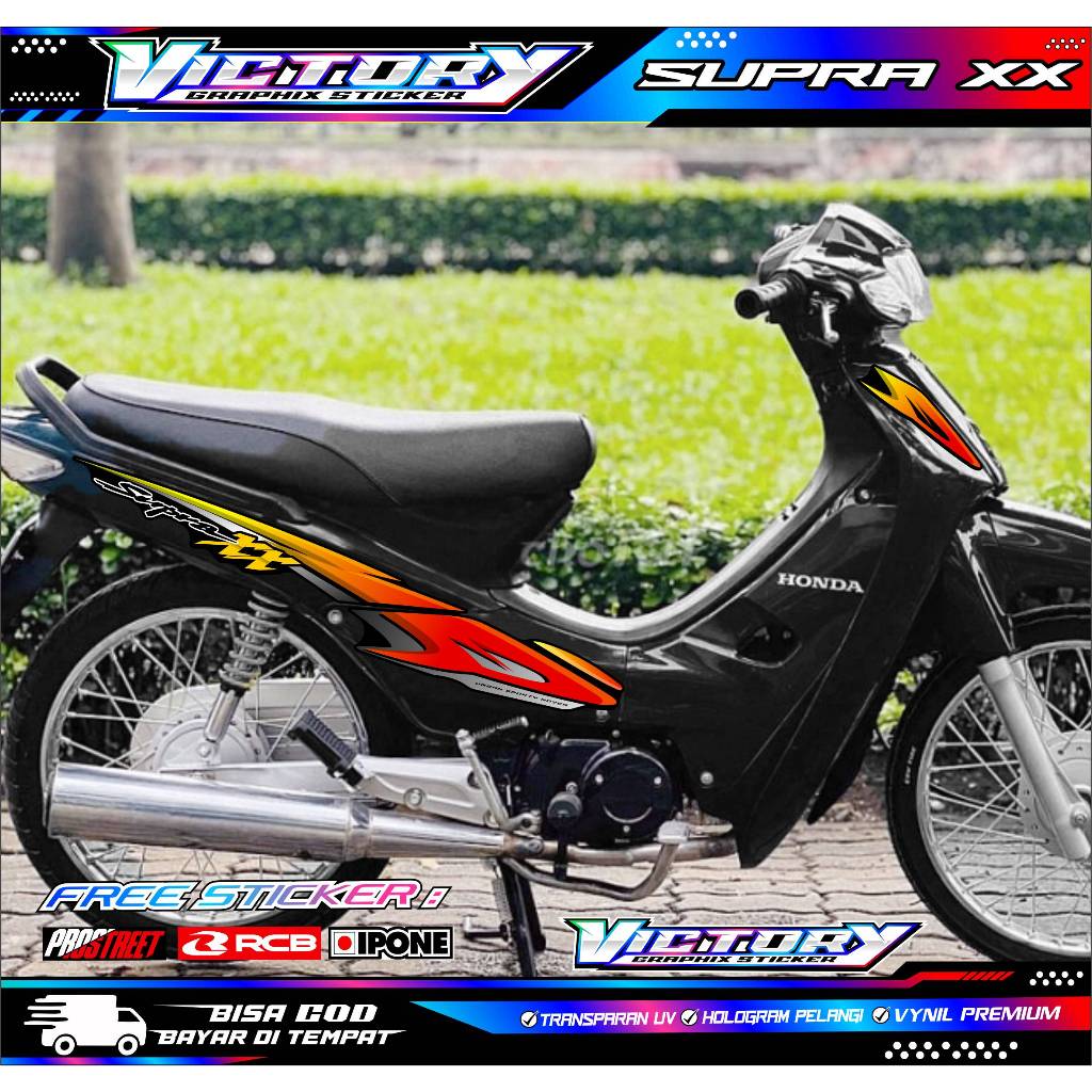 STRIPING VARIASI HONDA SUPRA XX / STIKER LIST MOTOR HONDA SUPRA XX