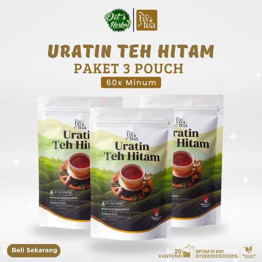 

Byetea Uratin Teh Hitam - Paket 3 Pouch Mengatasi Asam Urat ,Nyeri Sendi dengan Daun Salam & Jahe Merah