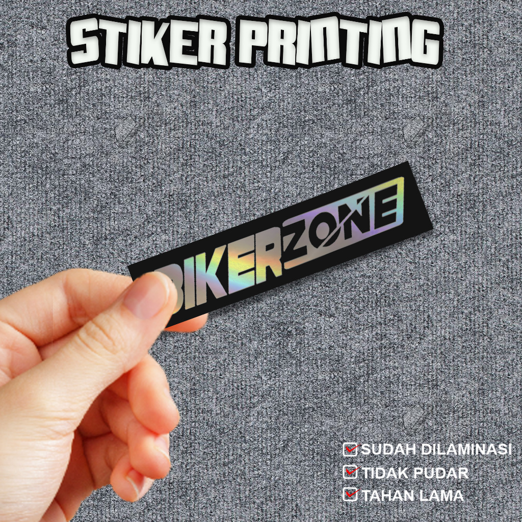 

Stiker bikerzone hologram dan vinyl stiker perinting murah dan berkualitas