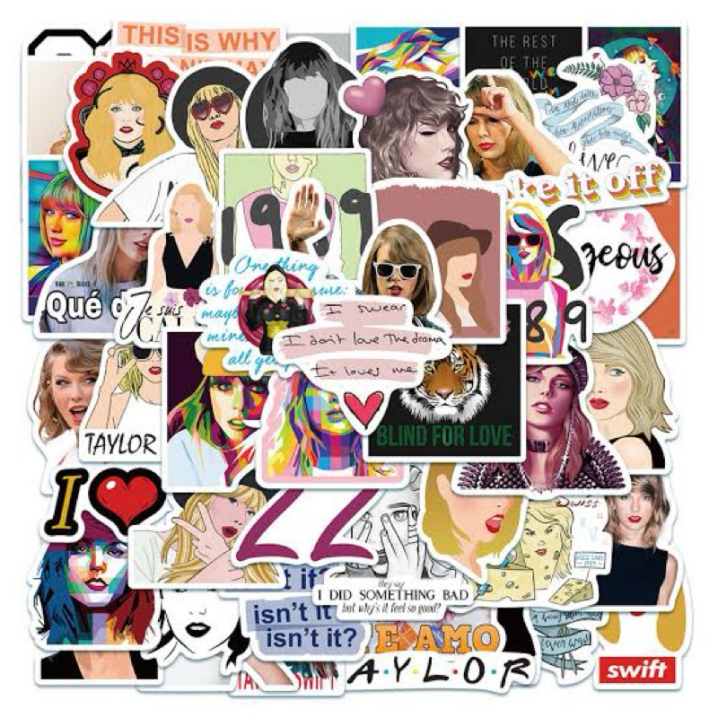 

50 PCS Stiker Taylor Swift free 7 random stiker laptop anti luntur