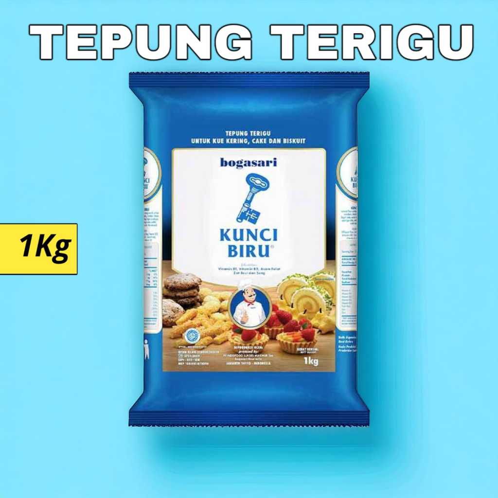 

[1Kg] Tepung Terigu Cap Kunci Biru / Tepung Kunci Biru Premium