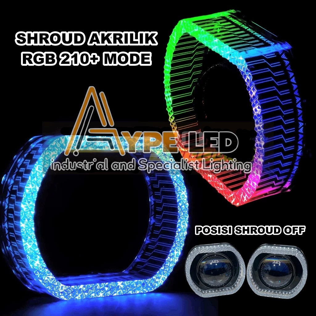 Premium Ring Shroud Biled Bmw Akrilik 210+ Mode Setting app Bluetooth 2,5 inch dan 3 inch Biled Pnp