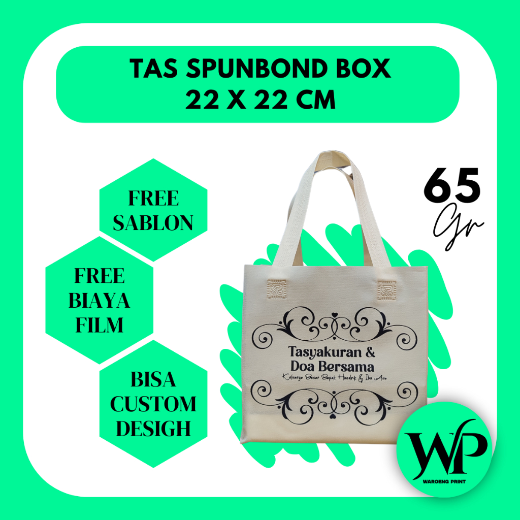 

[ FREE SABLON ] Tas Spunbond Box Handle Lipat Samping Tas Kotak Makanan Goodie Bag 65 Grm Ukuran 20x20x20 cm Spunbondpro bag store
