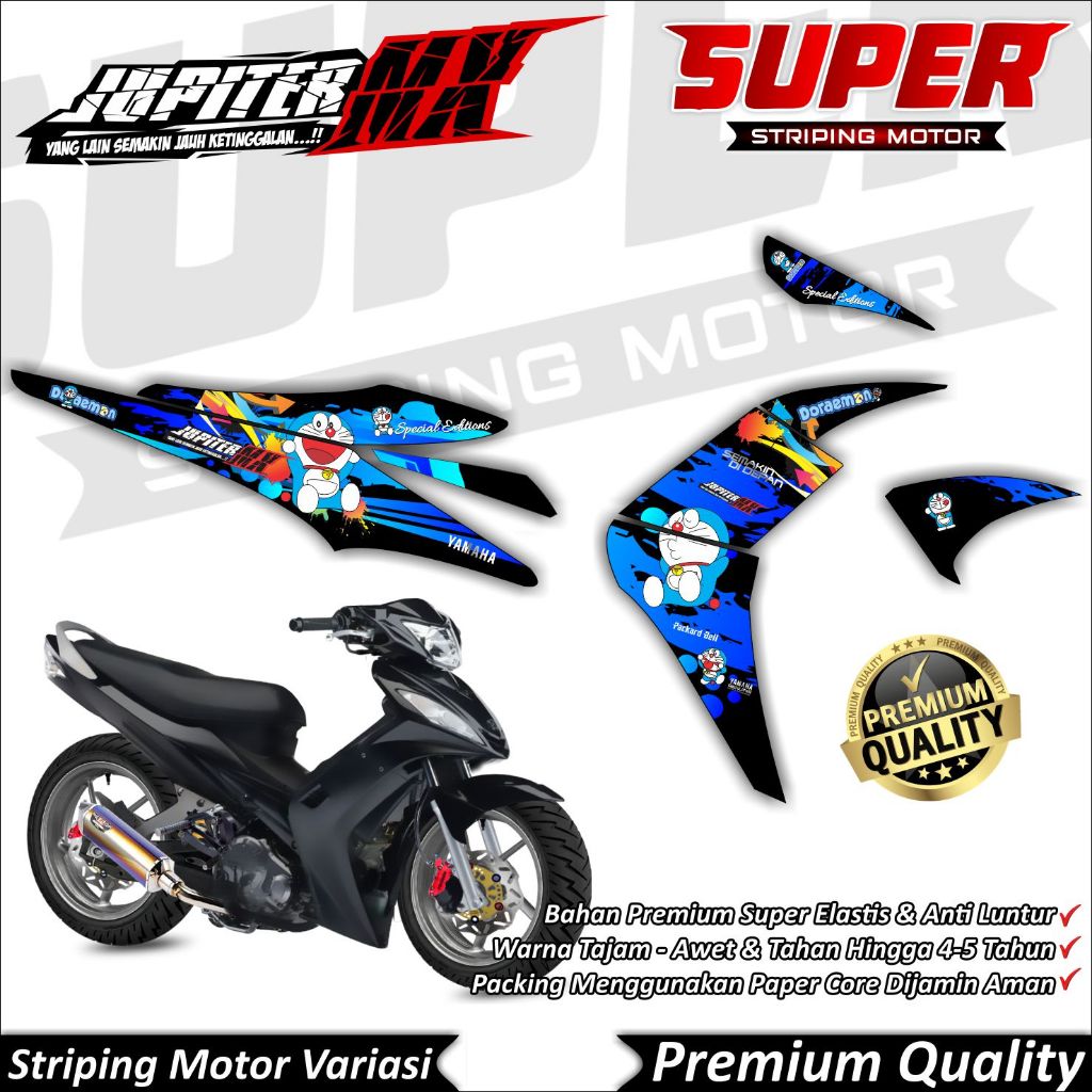 Stiker MX OLD Anti Luntur keren Striping Jupiter MX Old Striping Yamaha Jupiter MX OLD Doraemon