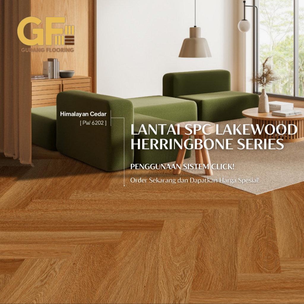 SPC LAKEWOOD HERRINGBONE SERIES | Lantai SPC 6mm | SPC Flooring