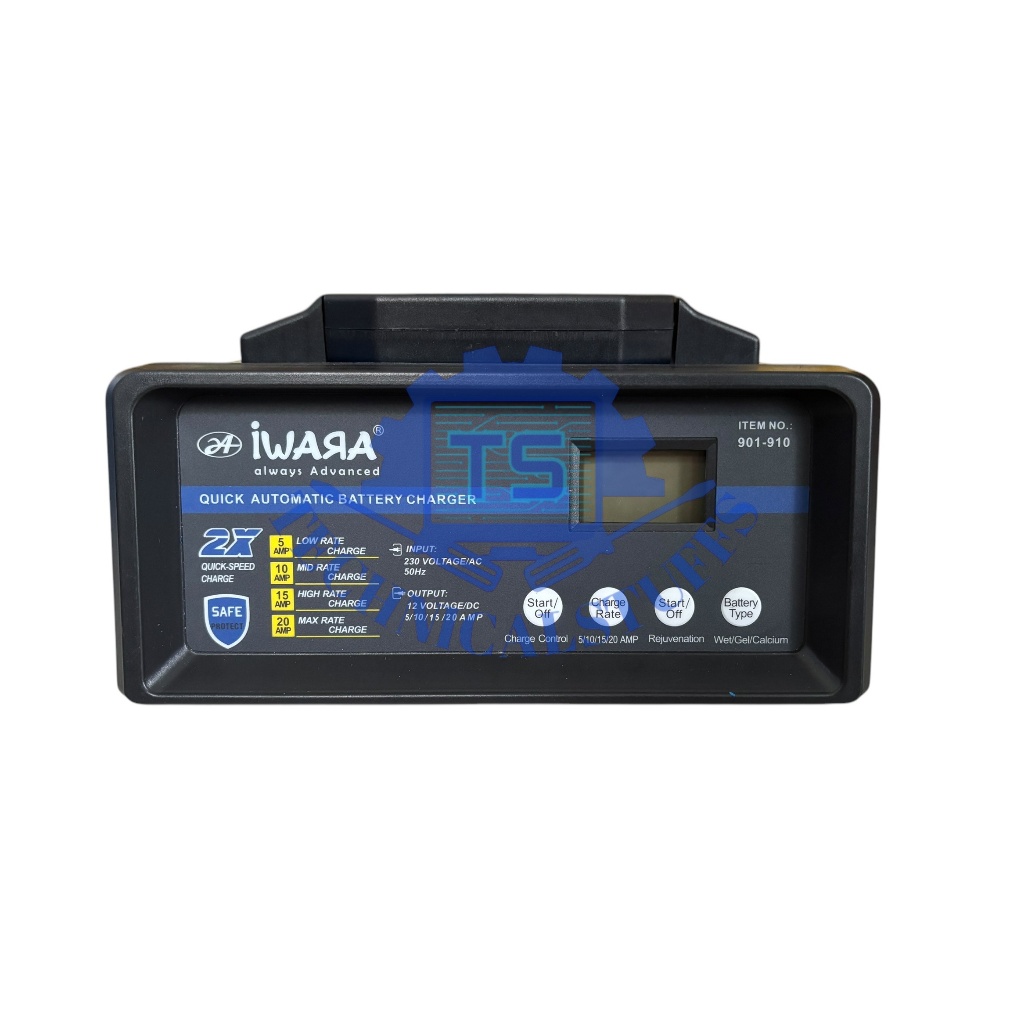 Battery Charger Iwara 12V Digital – Cas Aki Mobil Motor Otomatis & Aman