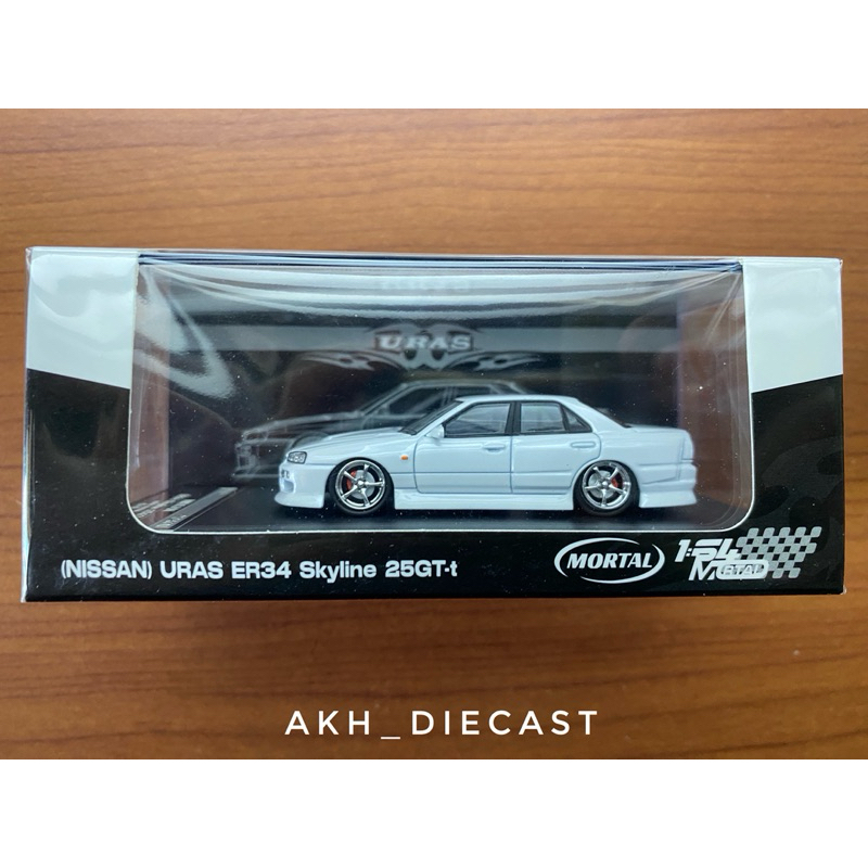 Mortal 1/64 - Nissan Skyline ER-34 Uras 25GT-t (White Pearl) Ducktail