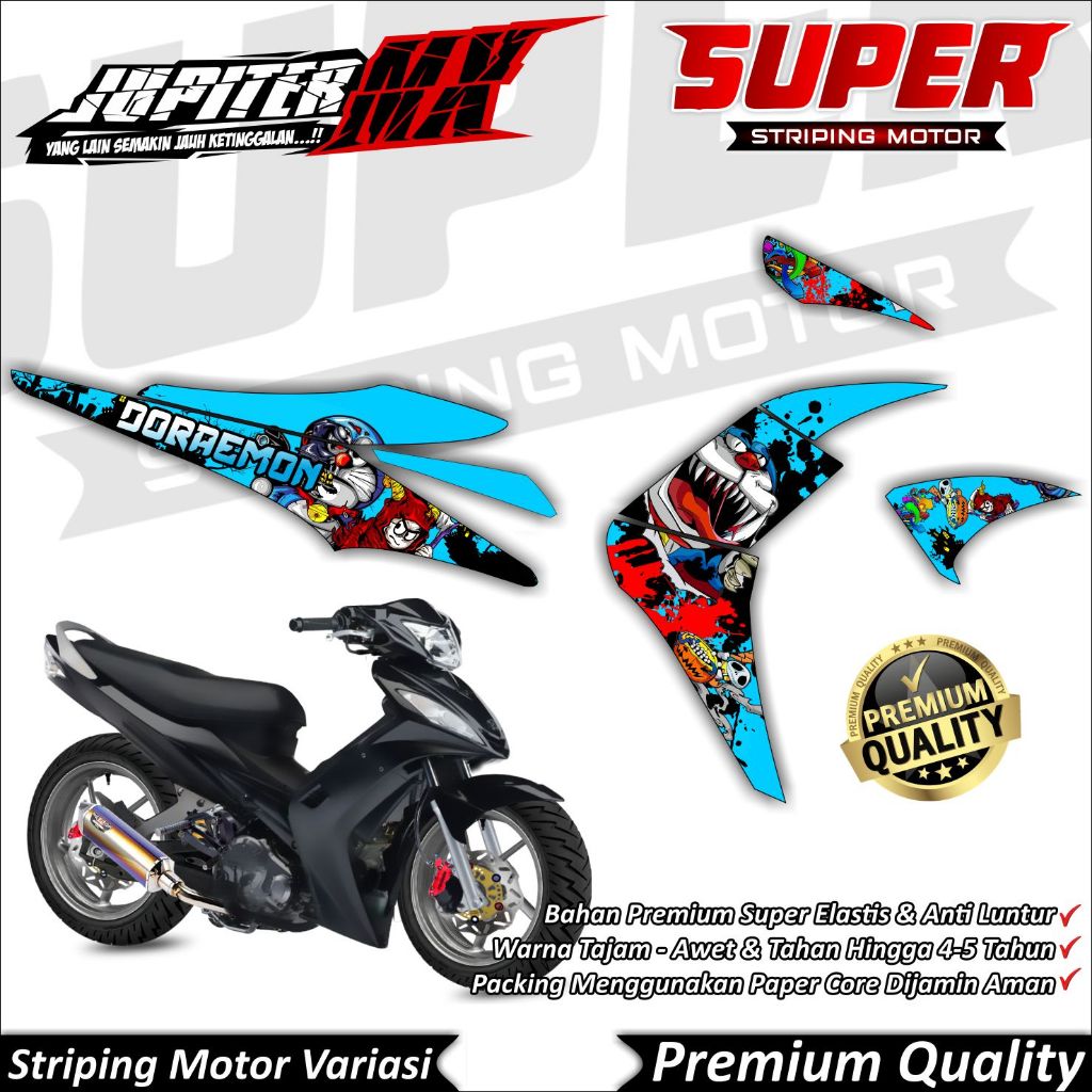 Stiker MX OLD Anti Luntur keren Striping Jupiter MX Old Striping Yamaha Jupiter MX OLD Doraemon Zomb