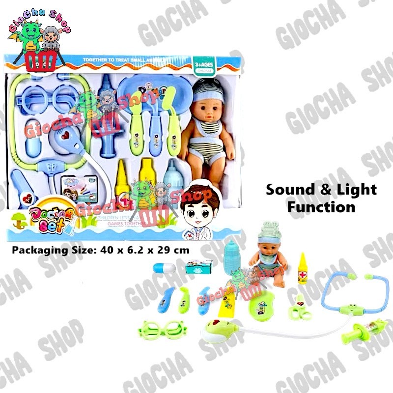 MAINAN ANAK DOKTER DOKTERAN + BONEKA BAYI SET ADA SUARA DETAK JANTUNG [20001] - MAINAN ANAK DOKTER B