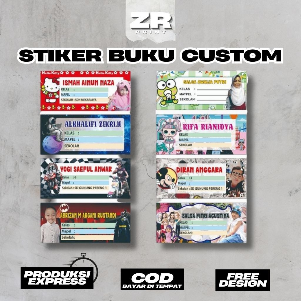 

Stiker Buku Sekolah Custom Foto dan Nama Stiker Mata Pelajaran Sekolah Custom Foto Nama READY