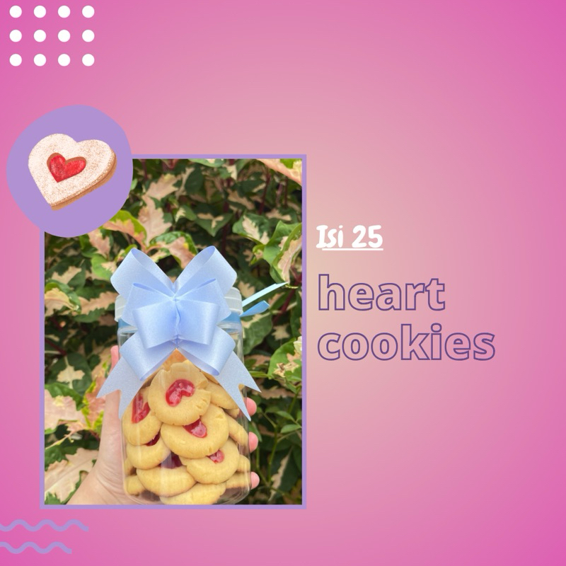 

Heart Cookies Selai Stroberi dan Cokelat