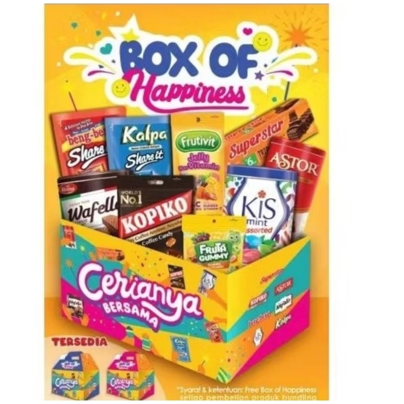 

HAMPERS BOX OF HAPPINESS - Hampers Lebaran Mayora isi 9pcs Jajanan