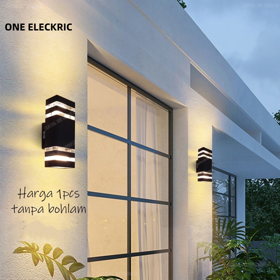 Lampu Dinding kotak 2arah Pilar Outdoor Besar Wall Lamp Minimalis wall light