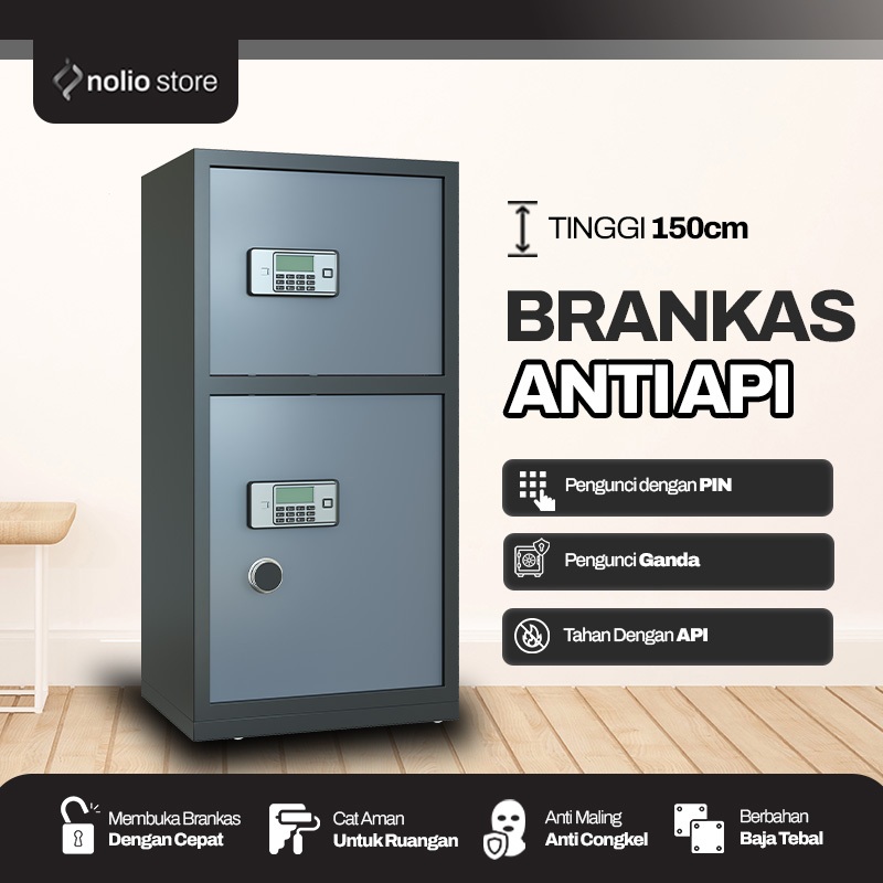 Brankas Uang dan Emas Tahan Api 150 cm Brankas Uang Elektrik Pin Brankas Besar Uang Anti Api