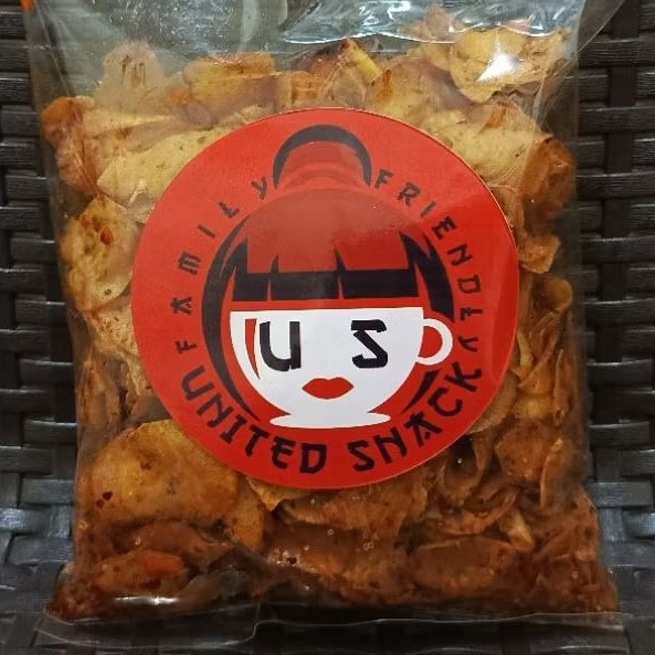 

United Snack Kerupuk Singkong Pedas Asin Cabe Merah 250gr