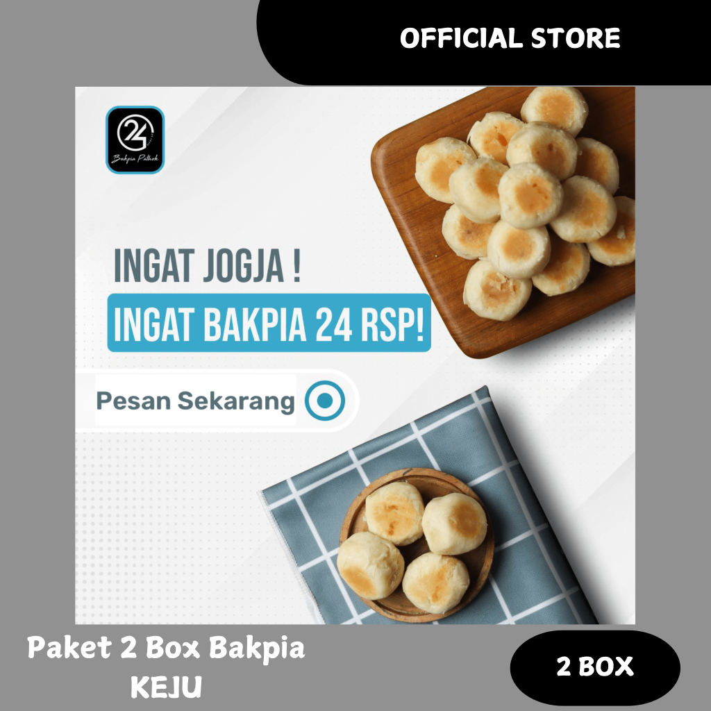 

[ 2 BOX ] PAKET Bakpia Pathok Basah 24 RSP Rasa KEJU Isi 20